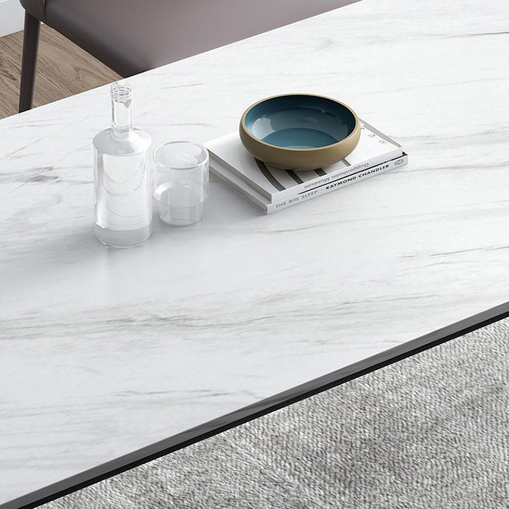 Contemporary Sintered Stone Table Rectangle Table Set 1/4/5/7 Pieces Dining Set