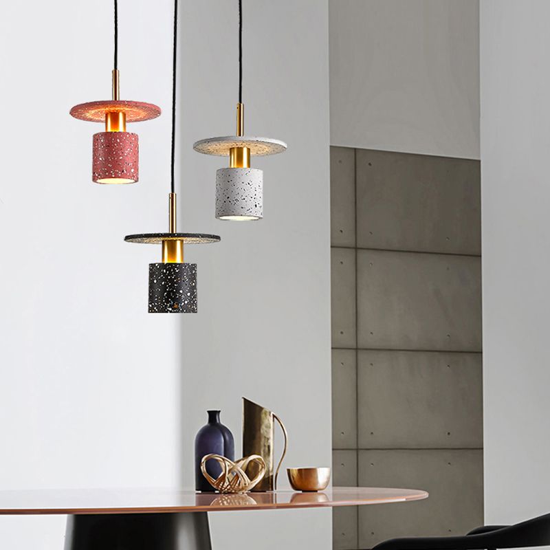 Marble UFO Shape Hanging Lights Modern Style 1 Head Hanging Mount Fixture for Restaurant