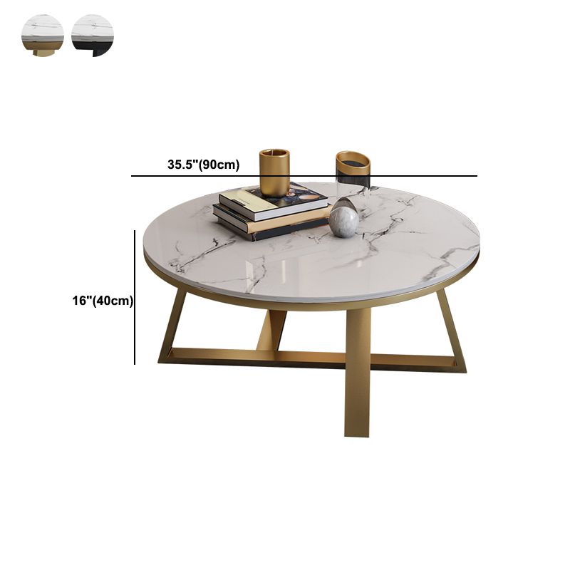 Cross Legs Coffee Table Round/Oval Cocktail Table with Gold/Black Legs