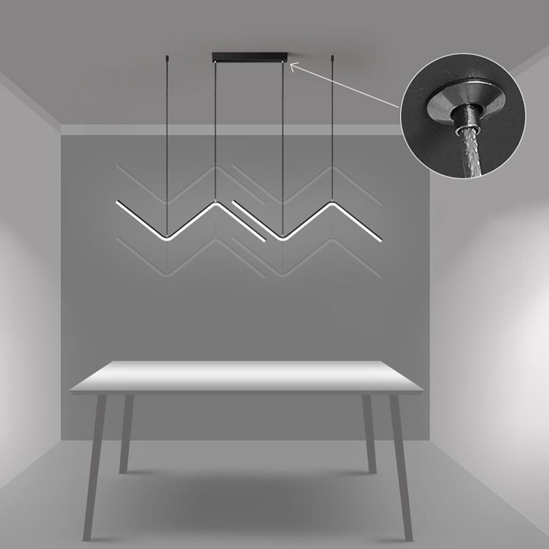 Modern Simple Island Light LED Island Hanging Lamp with Acrylic Shade for Living Room