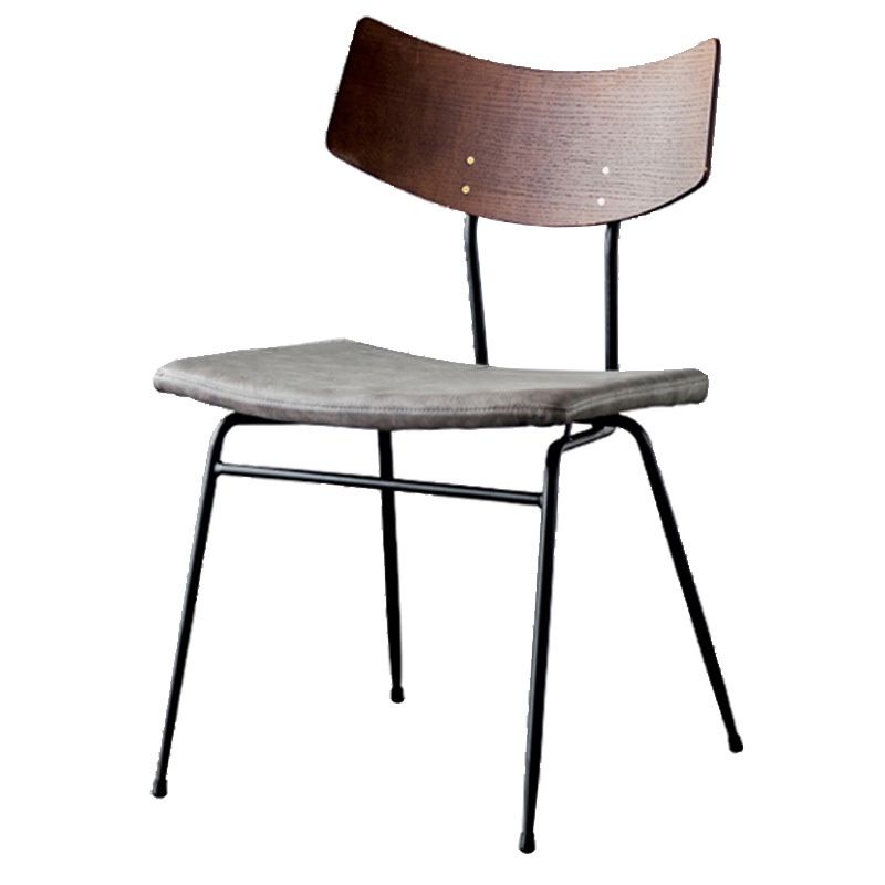 Metal Industrial Style Side Chair Open Back Armless Chair for Patio Use