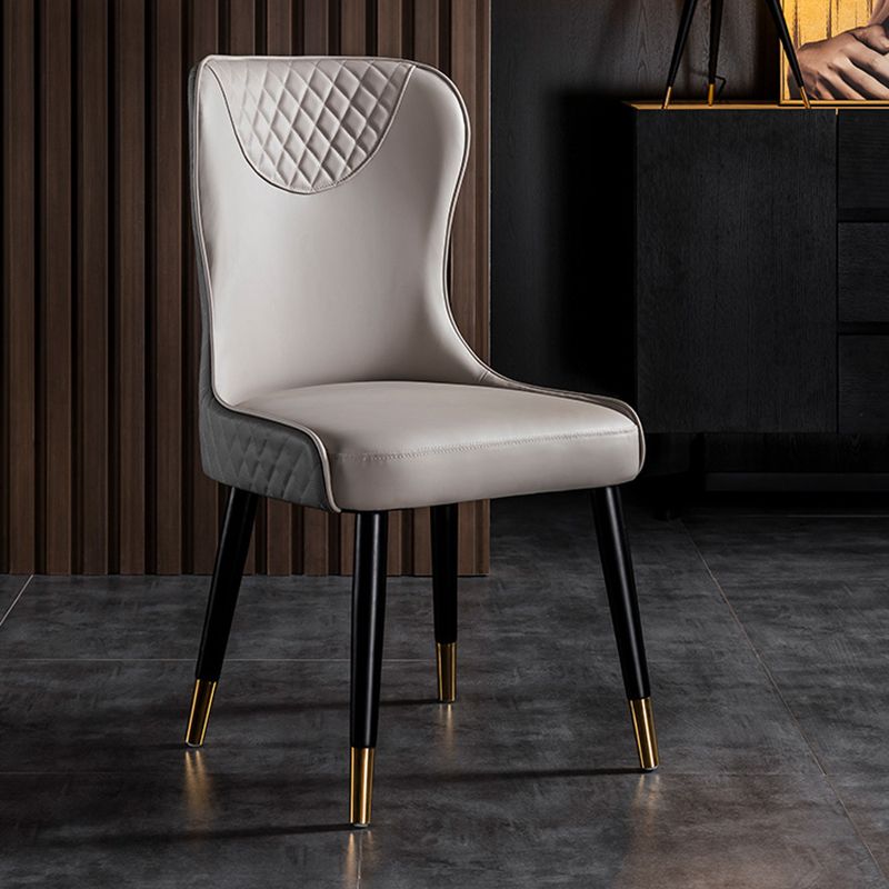 Sillas de comedor de cuero de PU de estilo contemporáneo Silla con respaldo tapizado para cocina