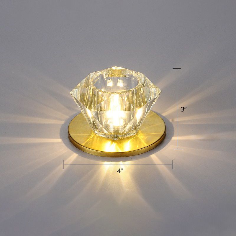 Gemstone Formato Soffsh Flush Monte Simple Clear Crystal Hallway Flush Light Fixture