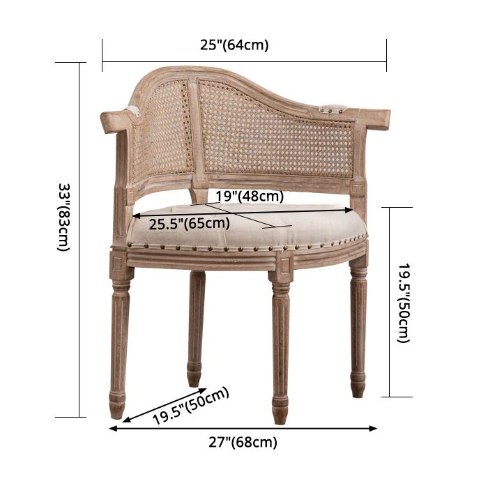 Chaise de salle à manger de style campagnard en bois massif, finition mate, fauteuil de salle à manger à dossier ouvert