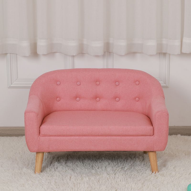 Contemporary Cotton Blend Tufted Split-Back Settee Couch for Children