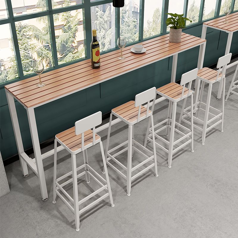 Modern Rectangle Wood Counter Table 1/5/9 Pieces Bar Table Set with High Stools for Bar