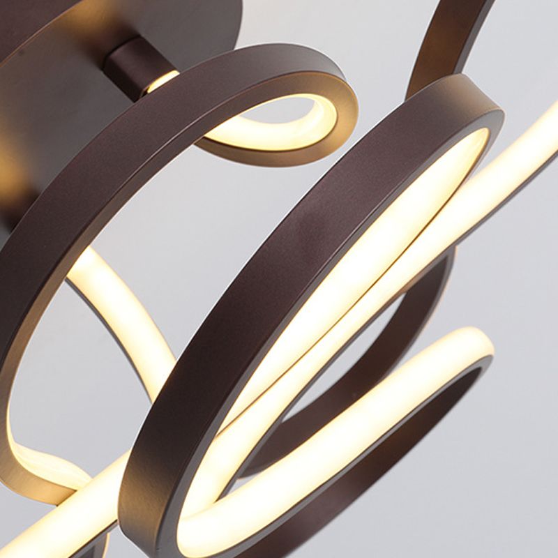 Acryl gedraaid semi-inbouwarmatuur eigentijds zwart/goud/wit LED-plafondgemonteerd licht, wit licht