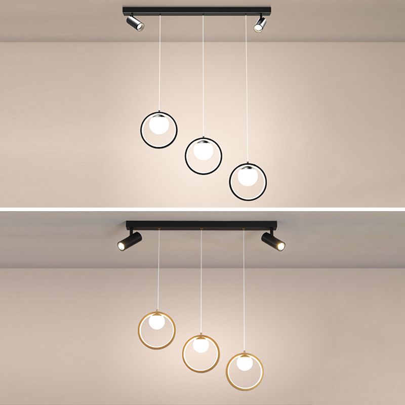 Accesorios de iluminación colgante de globo modernos araña de isla metálica