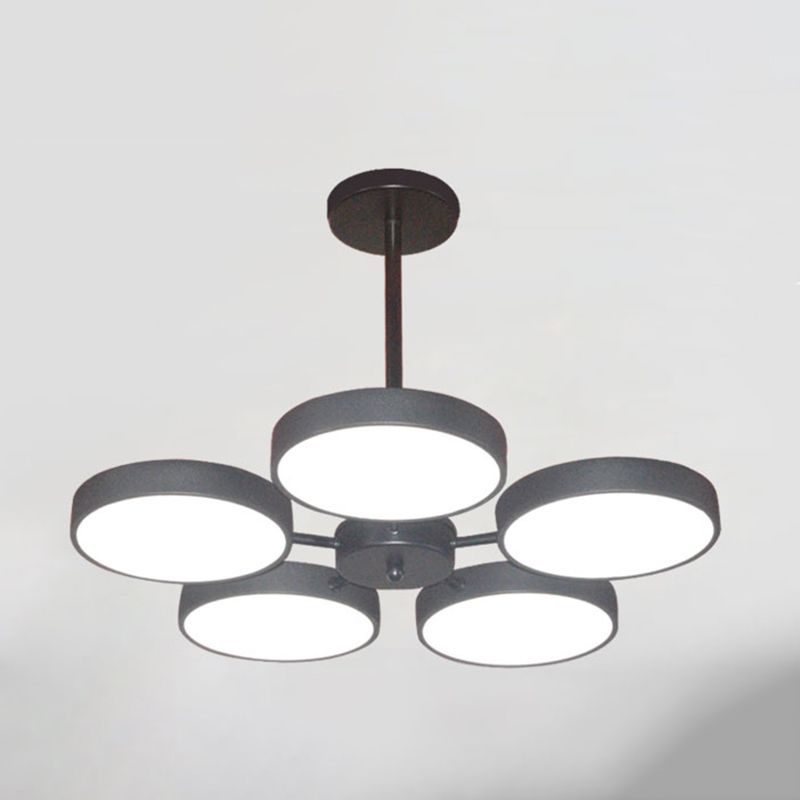 Modern Metal Chandelier Light Fixtures Round Multi-Head Suspension Pendant Lamps