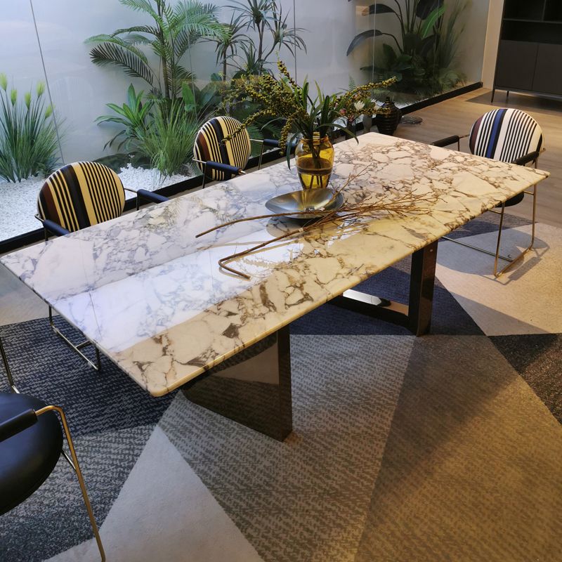 Rectangle Sled Base Dining Room Table Contemporary Dining Table