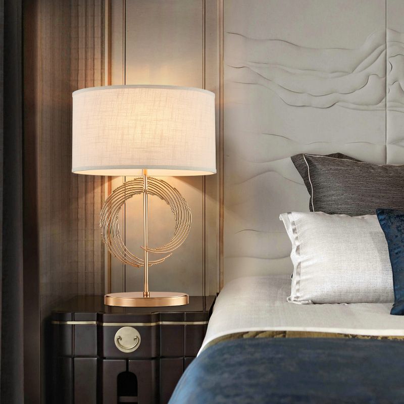 Lampe de table de nuit en or de tambour en or