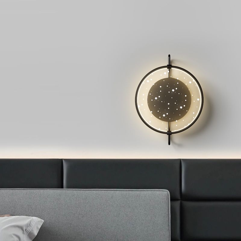 Luz de pared LED creativa estilo moderno de luz redonda de luz para dormitorio