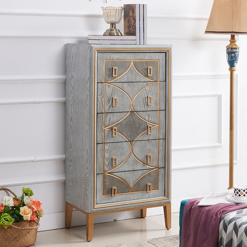 Classic Glam Lingerie Chest Vertical Wood Storage Chest for Bedroom