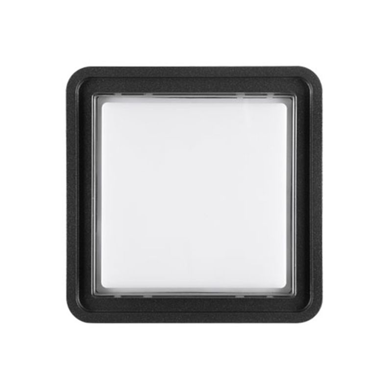 Square Flush Mount Light Fixture Traditional 1-Light LED Close To Ceiling Lamp with Plastic Shade