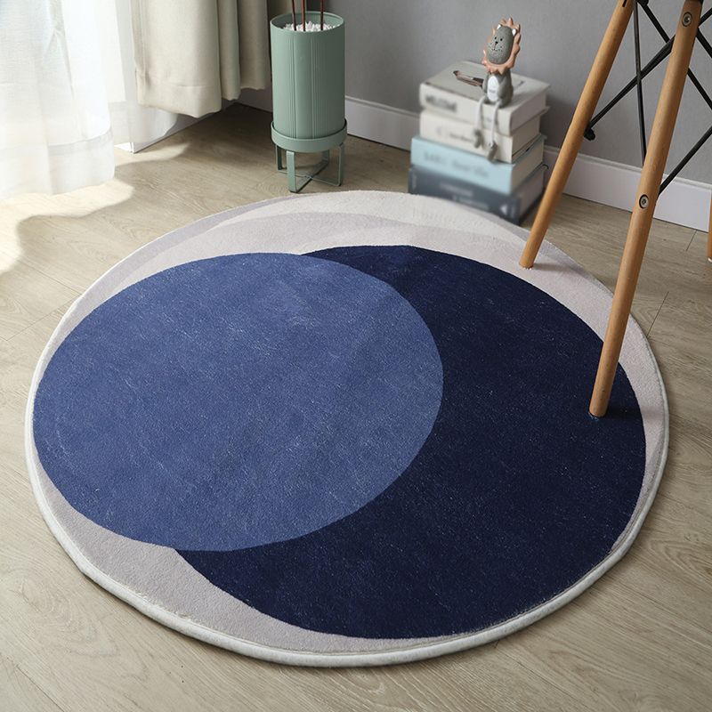 Veelkleurige geometrieontwerp binnen tapijt trendy eigentijdse ronde tapijt polyester antislip achterste tapijt voor woningdecoratie