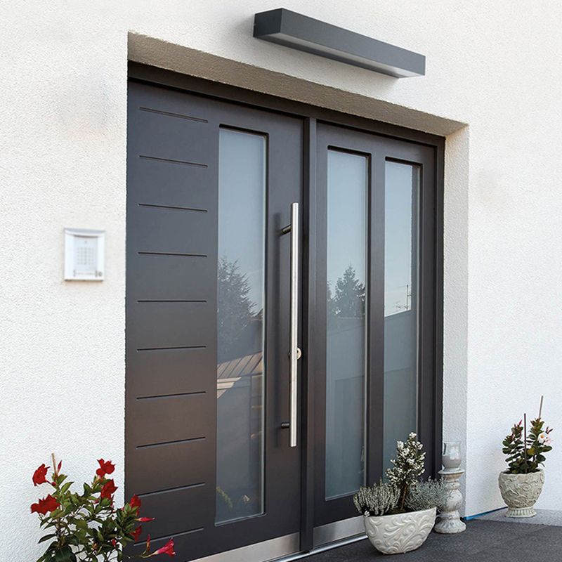 Modern Black Wall Lamp LED Wall Mount Lamp with Glass Shade for Garden