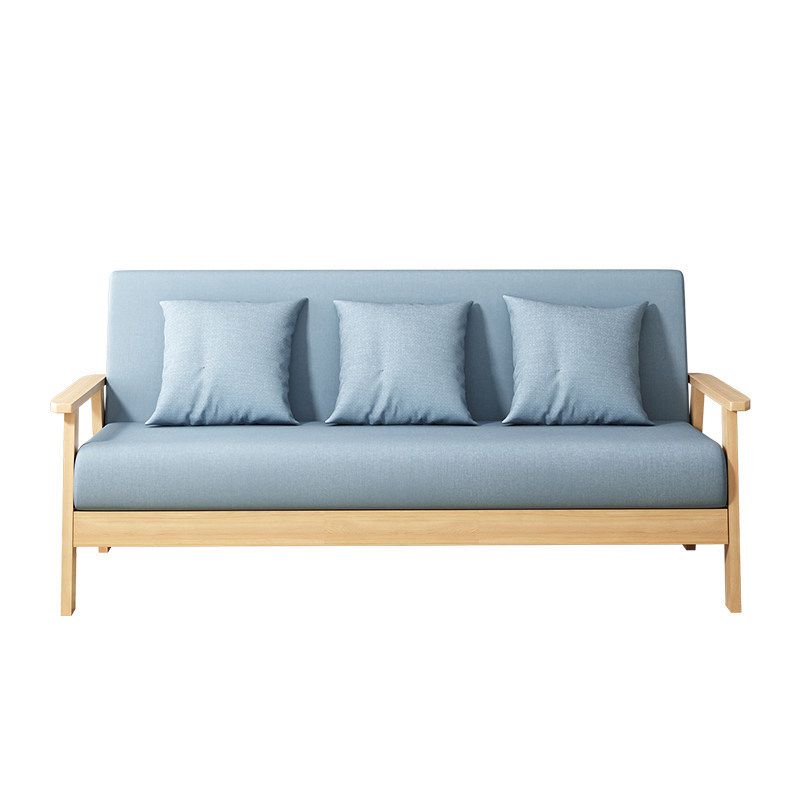 Fabric Square Arm Slipcovered 2/3 Seat Sofa Solid Color Sofa for Apartment