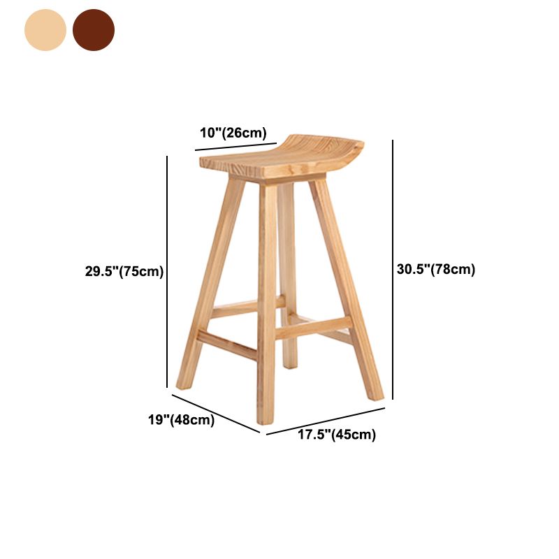 Restaurant Modern Simple Barstool Wood 4 Legs Bar Stool with Pedal