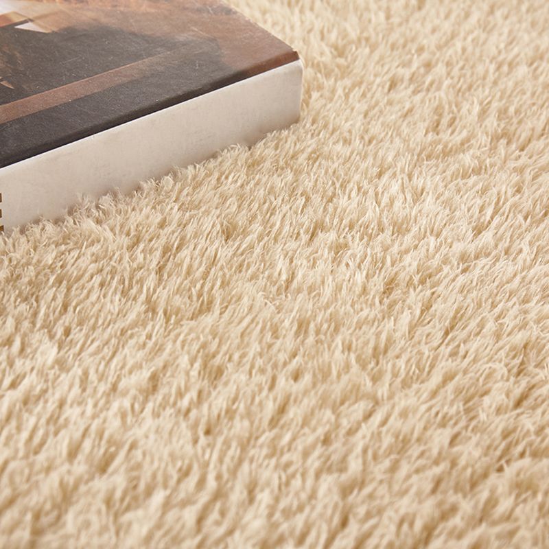 Relaxing Living Room Rug Multi Color Solid Color Indoor Rug Polyster Anti-Slip Backing Easy Care Carpet