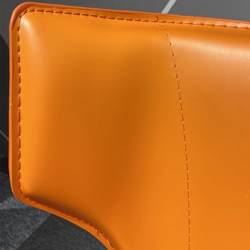 Upholstered Armless Dining Chairs Home Leather Side Chairs with Metal Legs