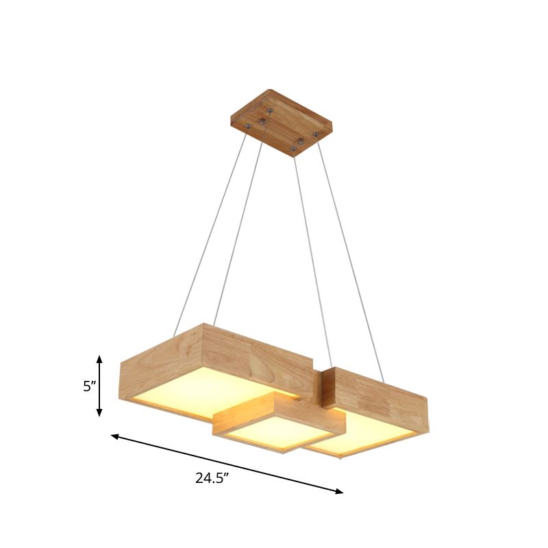 24,5 "/29" W Tavolo da pranzo LED LEGGI A sostenere il cittadino a soffitto in legno moderno con tonalità acrilica simmetrica, luce calda/bianca