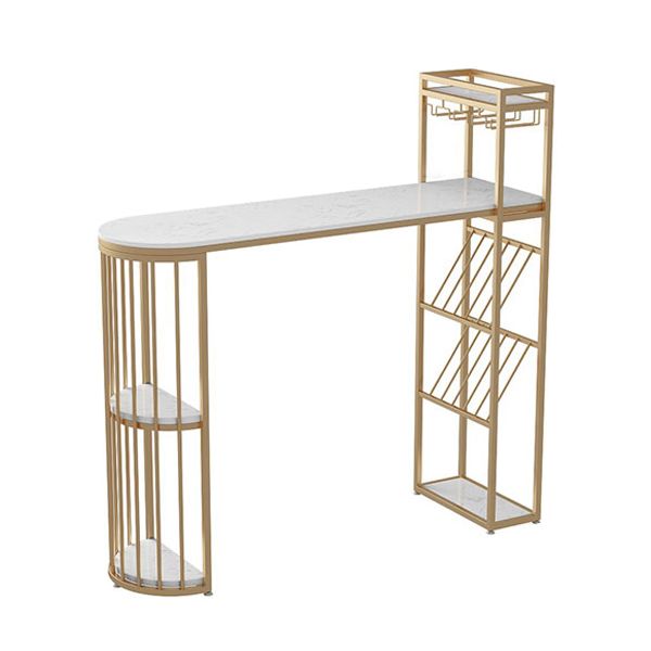 1/2/3 Pieces Marble Bar Table Set Matte Finish Bar Stool and Table Set