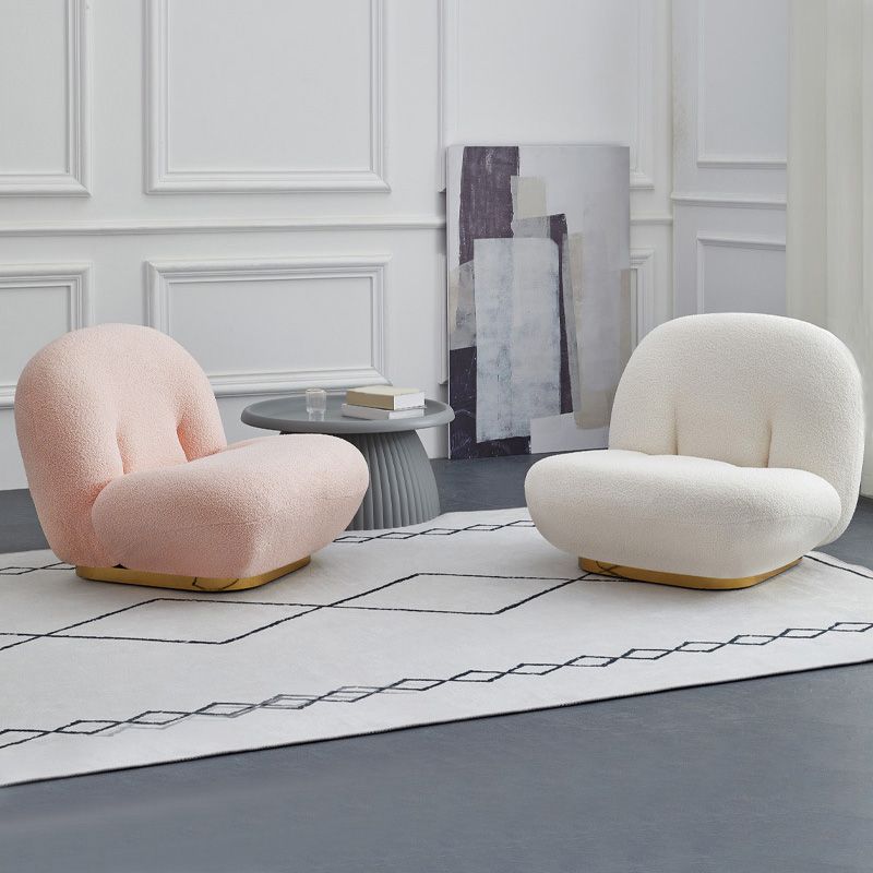 Wool Armless Chair 31.49" L x 27.55" W x 26.77" H Swivel Chair for Living Room