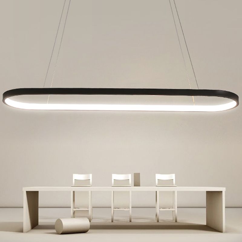Contemporary Style Linear Shape Island Light Metal 1 Light Pendant Light Fixture