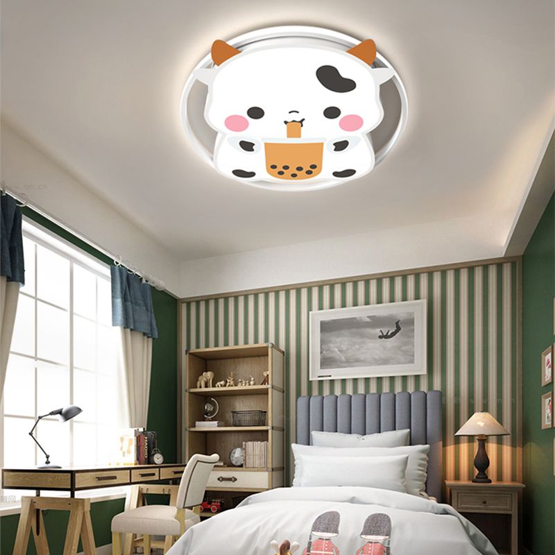 Lovely Cow LED Ceiling Light Modern Simple Style Flush-mount Lamp for Bedroom Living Room