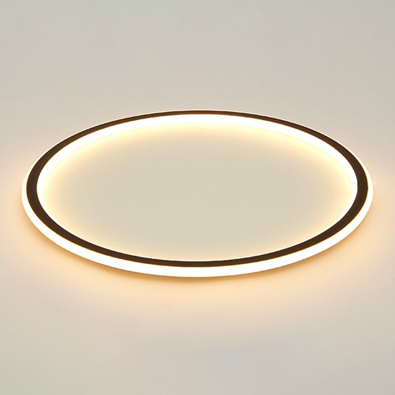 Plafonnier LED en aluminium noir, lampe moderne à montage encastré pour salon