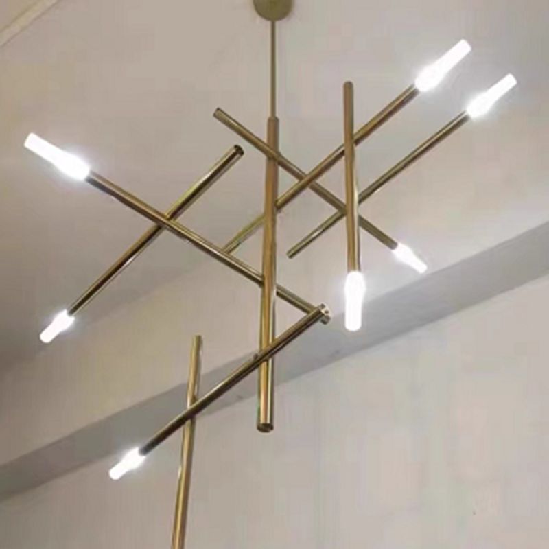 Modern Characteristic LED Pendant Light Plastic Linear Chandelier for Living Room