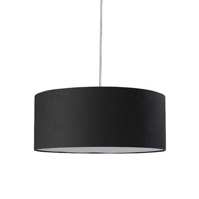 Trommelanhänger Leuchte minimalismus Stoff Schwarz LED Hanging Deckenleuchte, 12 "/16" /19.5 "Dia
