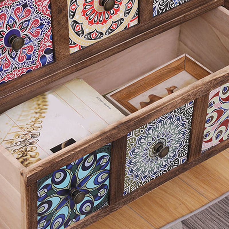 Brown Storage Chest Traditional Style Wooden Storage Chest Dresser with Drawers