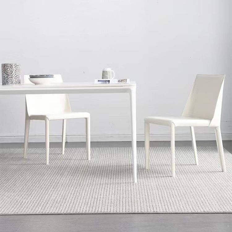 Contemporary 1/2/4/5/6/7 Pieces Furniture Stone Rectangle Dining Chairs Set in White
