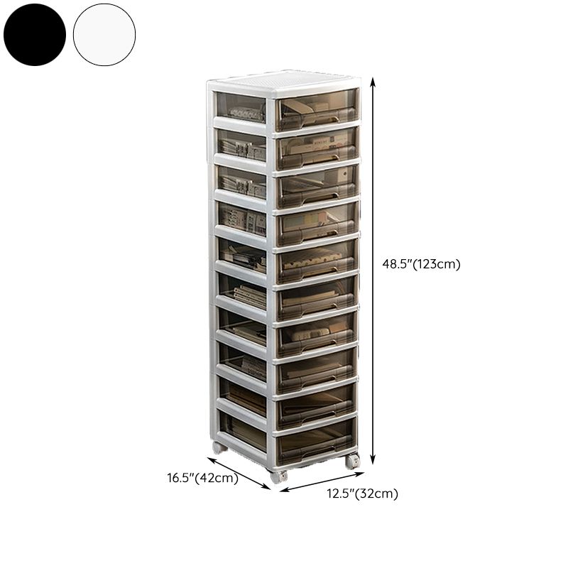 Vertical Transparent File Cabinet Modern Plastic Drawers File Cabinet