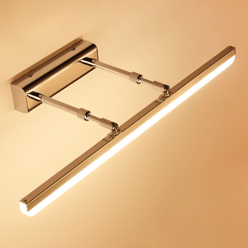 Pronzo della parete a led in argento acrilico in moderna lampada a parete regolabile in acciaio inossidabile per bagno per bagno