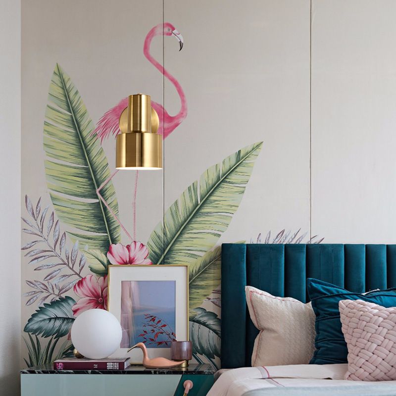 Postmodern Swing Arm Wall Sconce Metallic Wall Mounted Lighting for Coffee Shop