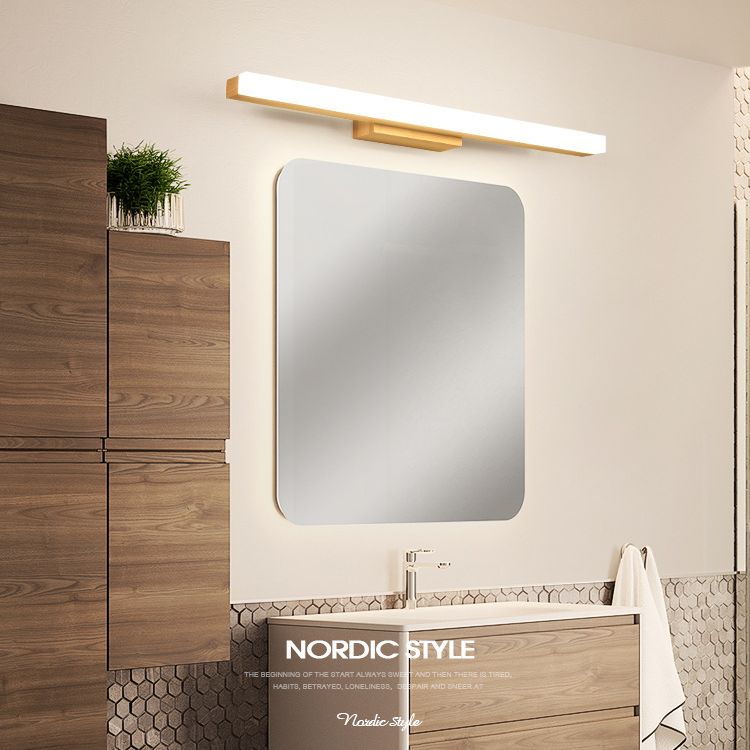 Nordic Simple Wood Mur Vanité Lumière Lumière et luminaire de vanité résistante au brouillard