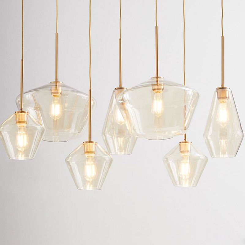 1 Light Pendant Light Modern Minimalist Glass Shade Dining Room Hanging Lamp