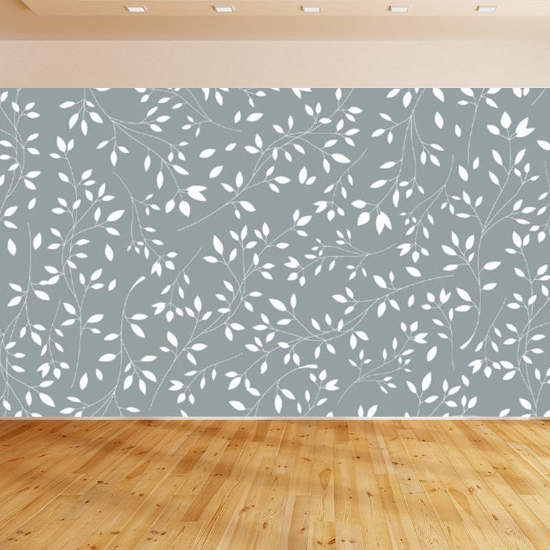 Pastel Color Flower Print Mural Wallpaper Moisture-Proof Wall Art for Dining Room