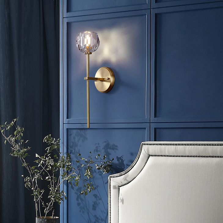 Luz nórdica estilo extravagante extravagante iluminación de pared global cristal 1 apliques de luz