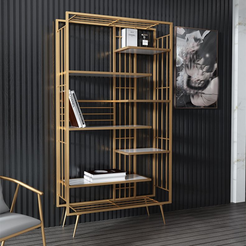 Contemporary Shelf Bookcase Open Storage Metal Bookcase with Shelves