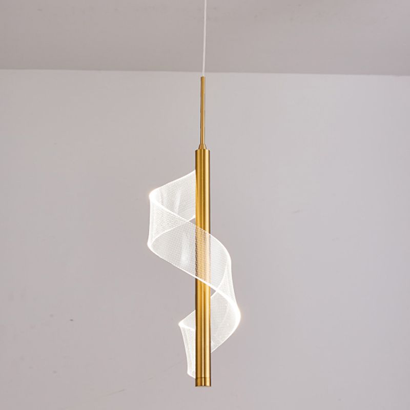 Modern Artistic LED Pendant Light Aluminium Linear Hanging Lamp with Acrylic Shade