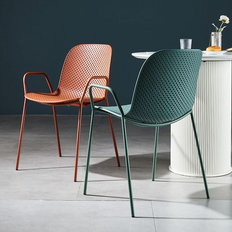 Silla de estilo moderno sillones de comedor con patas de metal para cocina