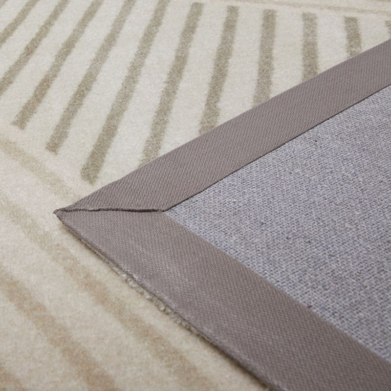 Simple Modern Rug Beige Geometric Patterned Indoor Rug Pet Friendly Stain-Resistant Washable Area Carpet for Living Room