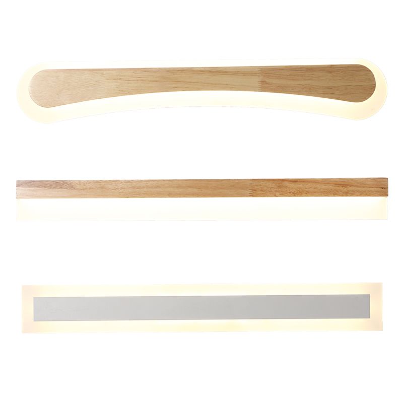 1 Light Linear Vanity Wall Lights Modern Style Wood Vanity Wall Sconce