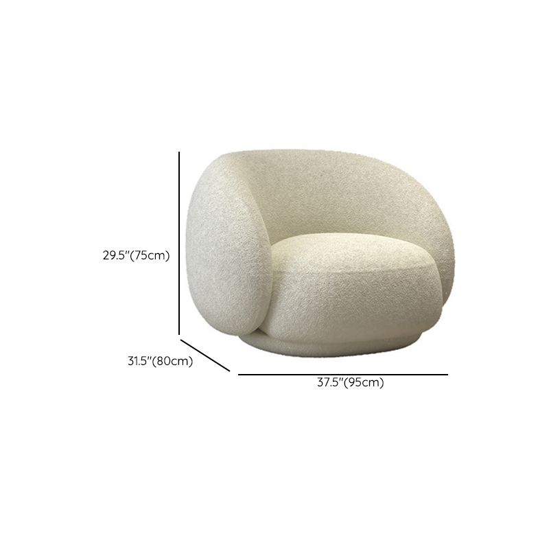 Contemporary Sloped Arm Curved Sofa White Tight Back Fabric Settee
