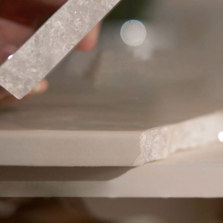 Eigentijdse stenen rechthoekige eettafel met matte afwerking en sledebasistafel