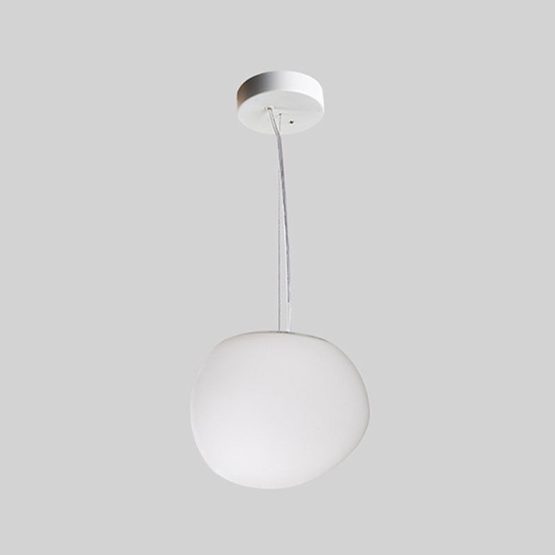 Nordique pavé pavé en verre blanc lampe à la suspension de la salle à manger 1