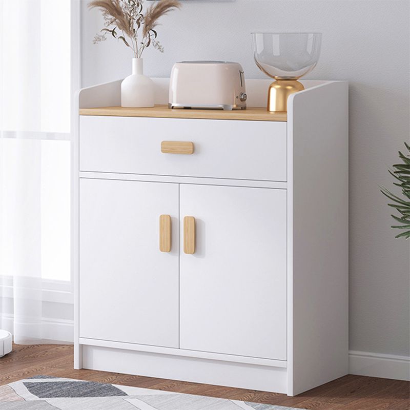 Wood Accent Cabinet with Drawer Contemporary  Rectangle Side Cabinet